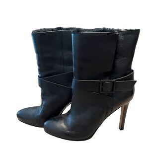Aldo Black Heeled Boots with Buckle Detail